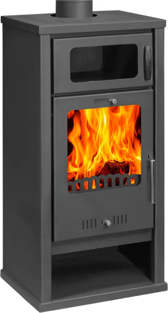 Kaminofen Grafit-Schwarz – 7.8 kW, Hohe Effizienz 77%