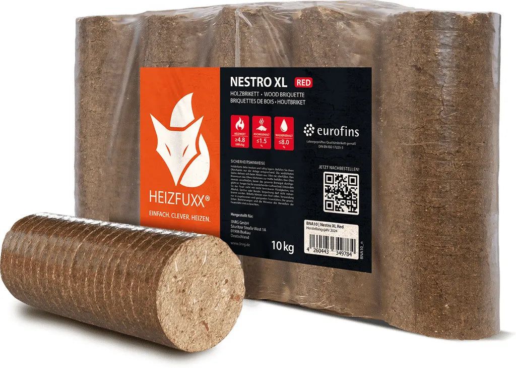 PALIGO Nestro XL Red Hartholzbriketts – 10 kg x 96 Pachete, 960 kg Peletă