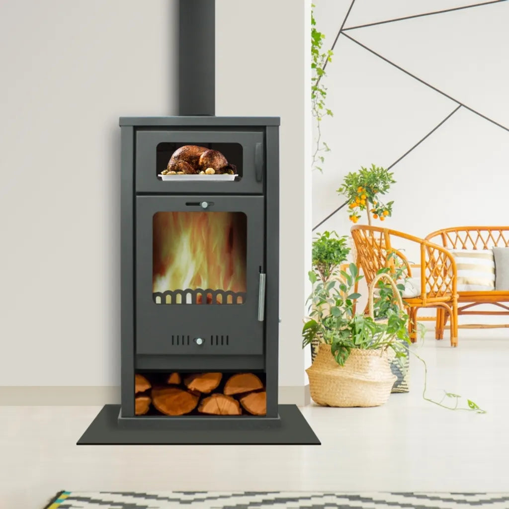 Kaminofen Grafit-Schwarz – 7.8 kW, Hohe Effizienz 77%