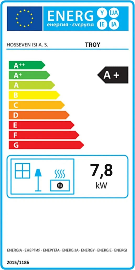 Kaminofen Grafit-Schwarz – 7.8 kW, Hohe Effizienz 77%